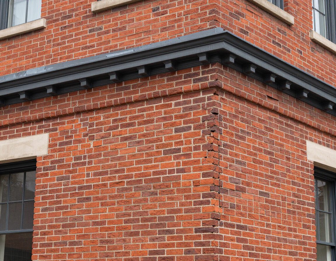 Restored masonry facade after restoration
